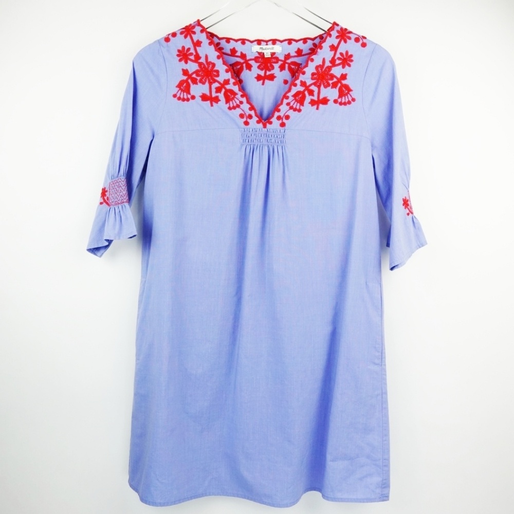 Madewell Embroidered Breeze Shift Dress - Picture 1 of 8